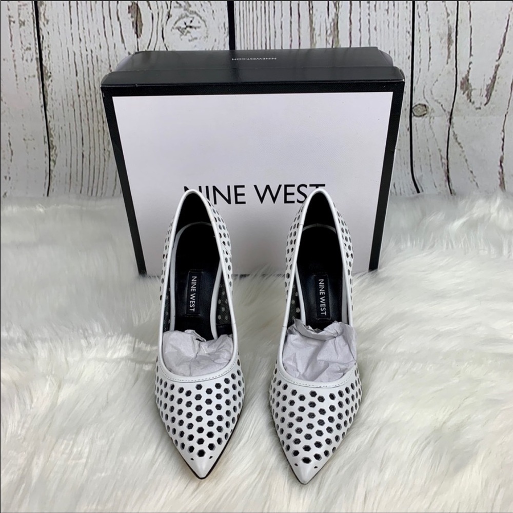 🔥NINE WEST🔥TRANSLATE STILETTO HIGH HEELS PUMPS WHITE SIZE 5.5 NEW IN BOX - Picture 4 of 7